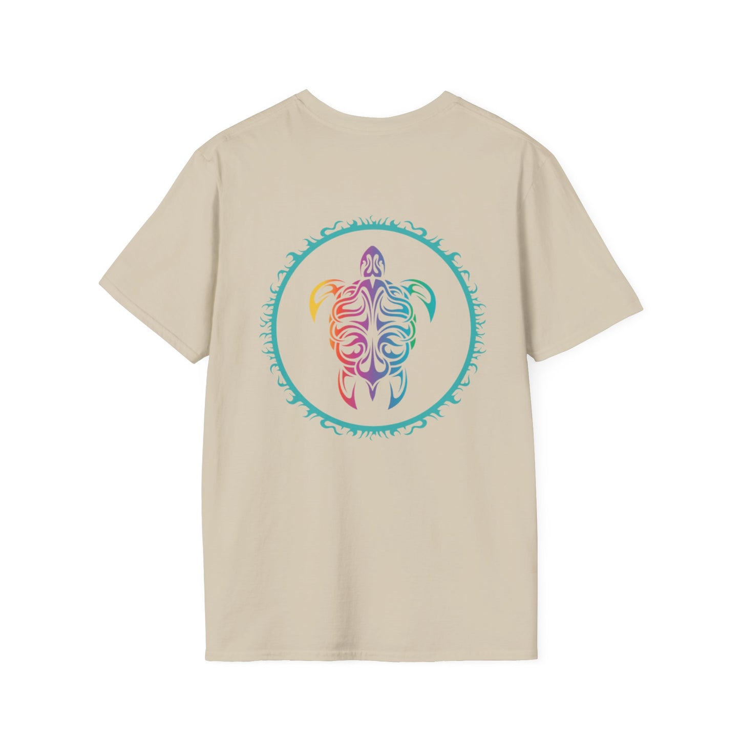Multi Color Turtle,  Unisex Softstyle Tee,