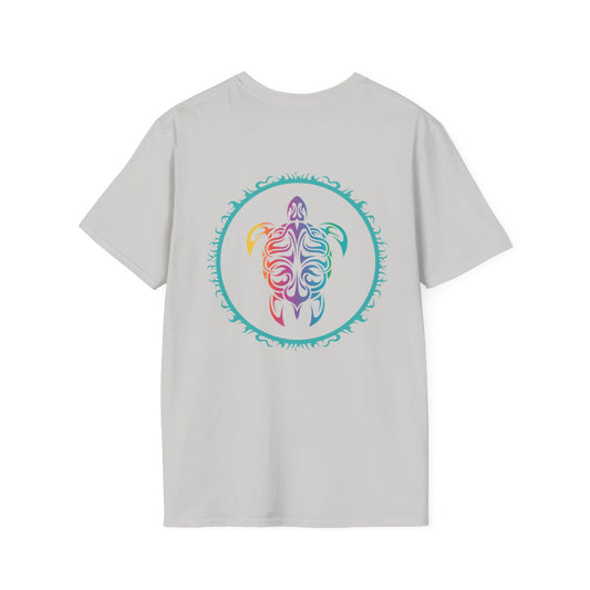 Multi Color Turtle,  Unisex Softstyle Tee,