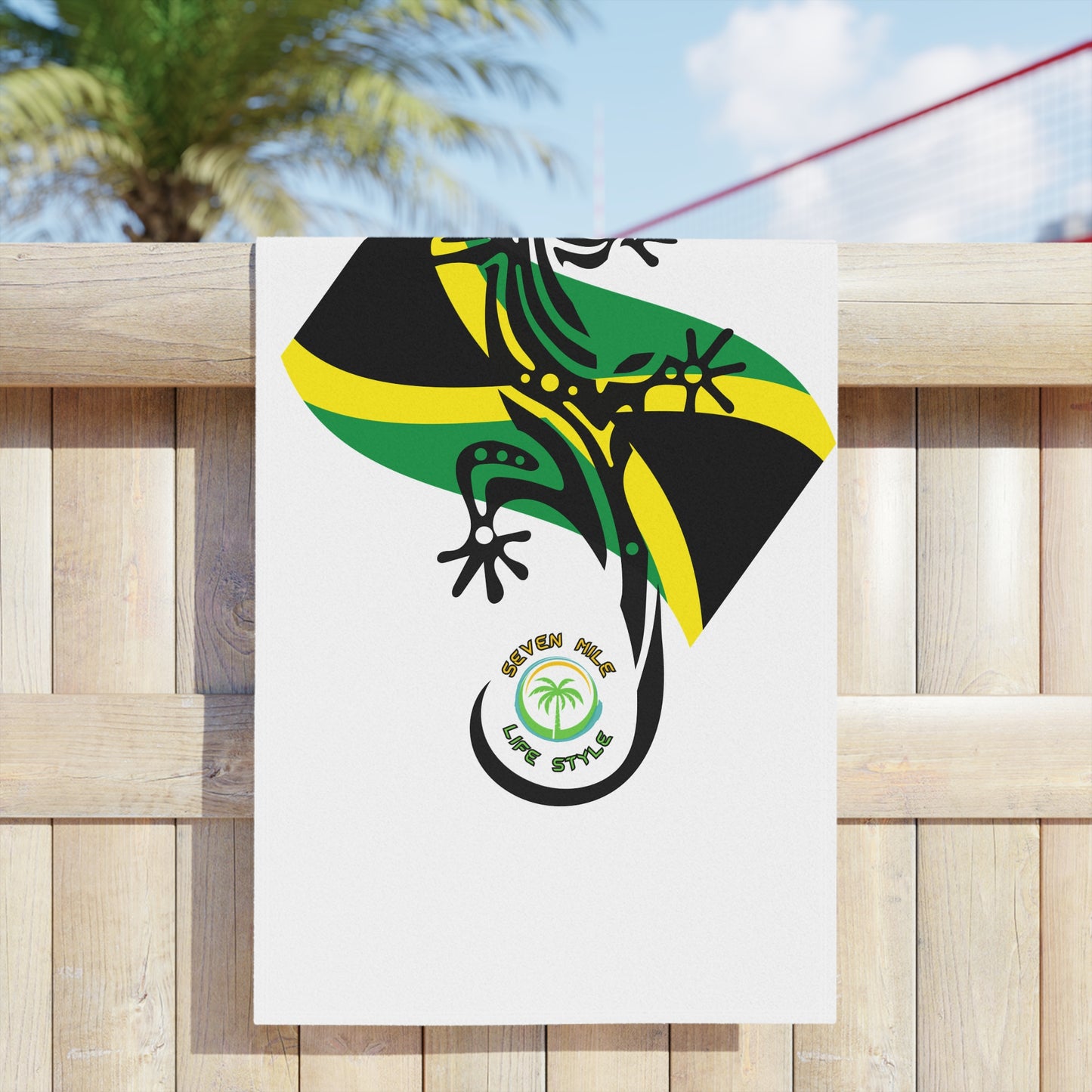 Jamaican Gecko Beach Towels, Vibrant Summer Accessory for Beach Days, Poolside Fun, Gifts for Travelers, Unique Vacation Essentials