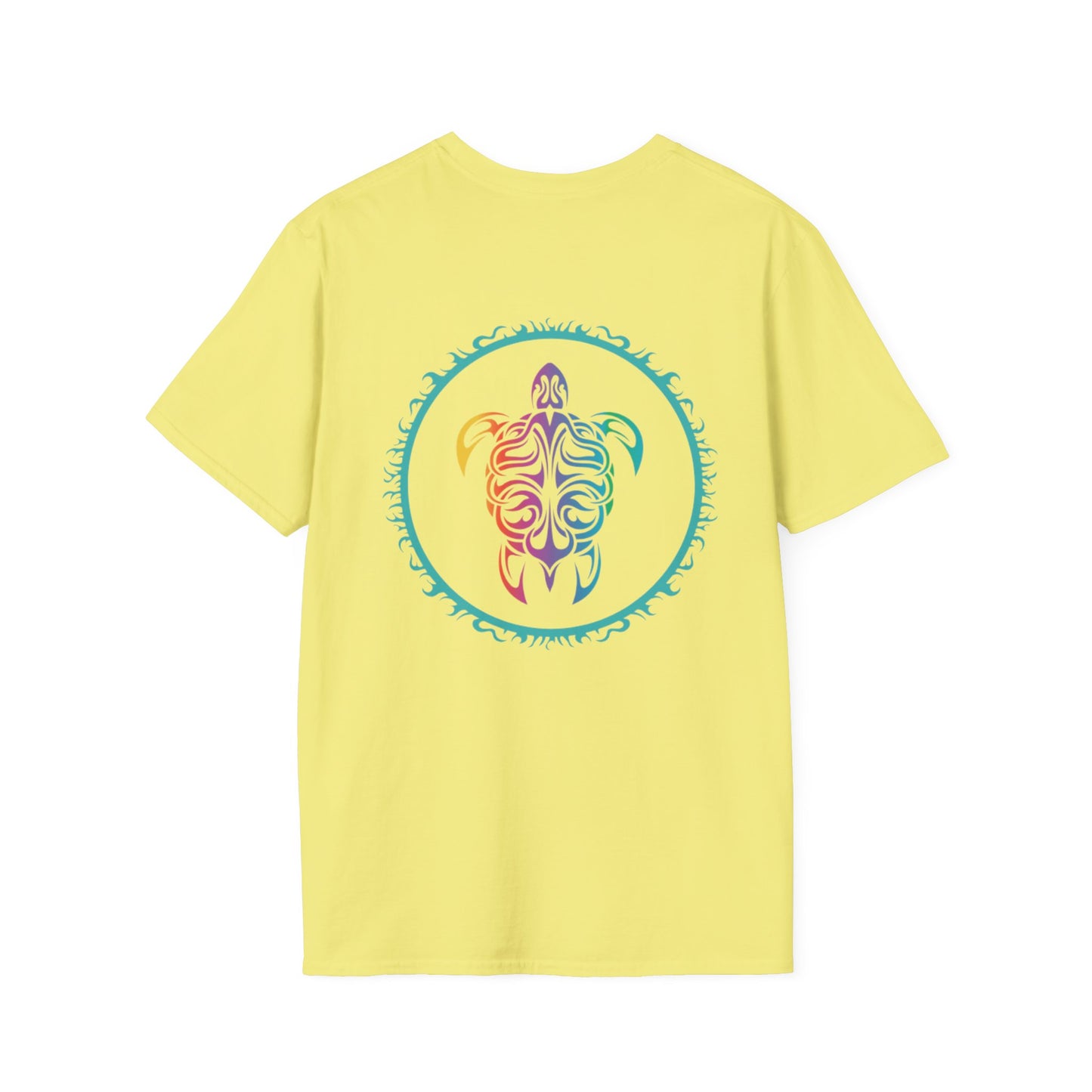 Multi Color Turtle,  Unisex Softstyle Tee,